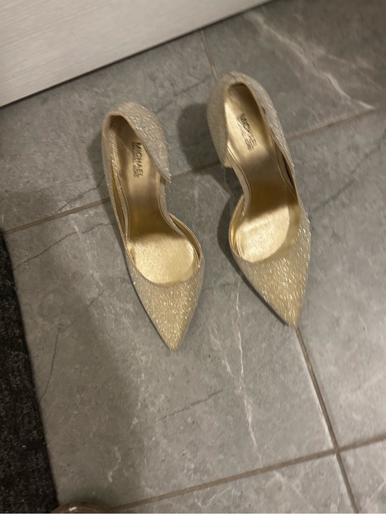 Michael Kors Shoes - Michael Kors Glitter Pointed-Toe D'Orsay Pumps - Gold
